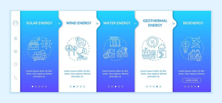 Sources of clean energy vector infographic template
