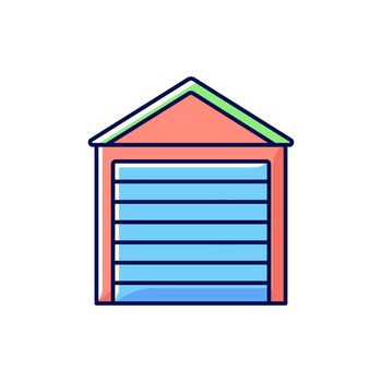 Garage doors RGB color icon