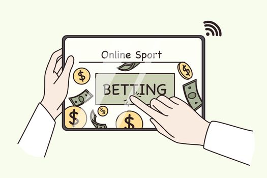 Online betting and making money concept