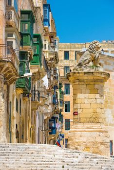 typical narrow street in Valletta