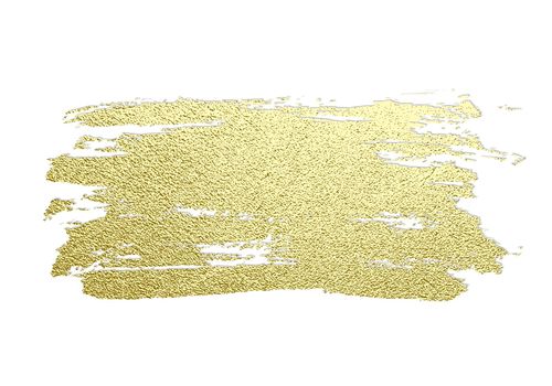 Vector gold paint stroke. Abstract gold glittering textured art illustration.