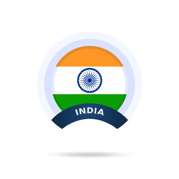 india national flag Circle button Icon. Simple flag, official colors and proportion correctly. Flat vector illustration.