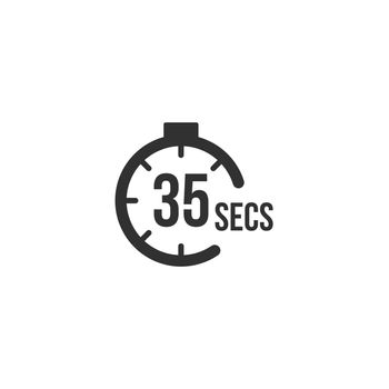 35 seconds Countdown Timer icon set. time interval icons. Stopwatch and time measurement. Stock Vector illustration isolated on white background.