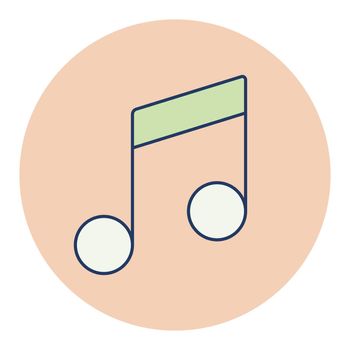 Music note flat vector icon