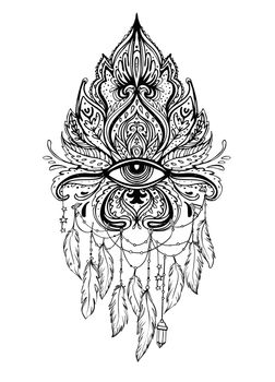 Lotus, Eye, Sacred Geometry. Ayurveda symbol of harmony and balance, and universe. Tattoo flesh design, yoga logo. Boho print, poster, t-shirt textile. Anti stress book.