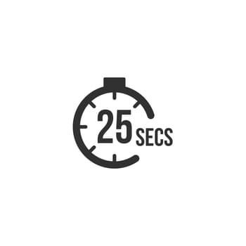 25 seconds Countdown Timer icon set. time interval icons. Stopwatch and time measurement. Stock Vector illustration isolated on white background.