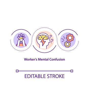 Worker mental confusion concept icon