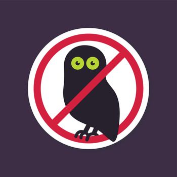 No, Ban or Stop signs. Halloween owl icon