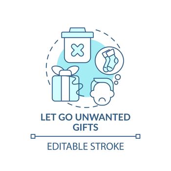 Letting go unwanted gifts concept icon