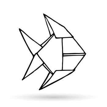 Origami doodle simple icon.