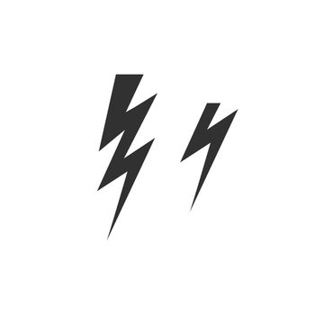 Triple lightning flat icon. shock icon. Stock Vector illustration isolated on white background.