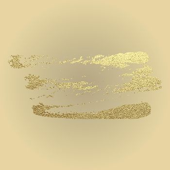 Vector gold paint stroke. Abstract gold glittering textured art illustration.