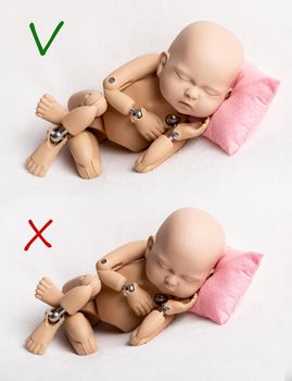Example of taking photo of doll
