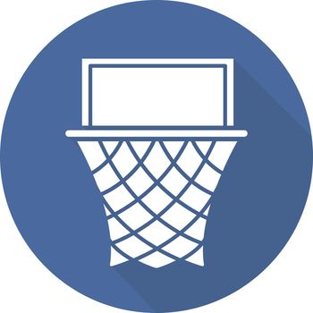 Basketball hoop flat design long shadow icon