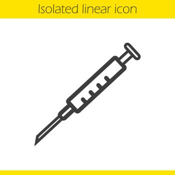 Syringe with needle linear icon