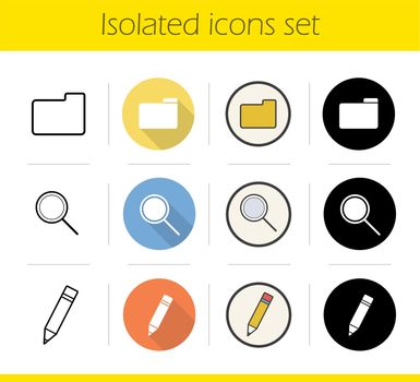 File manager icons set