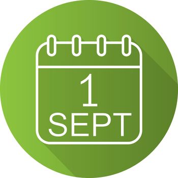 September 1st calendar green icon