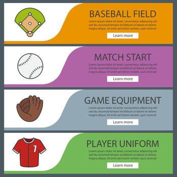 Baseball banner templates set