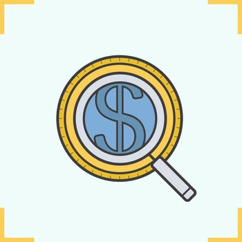 Magnifying glass with dollar sign