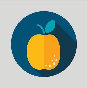 Apricot flat icon with long shadow