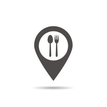 Cafe and restaurants location icon