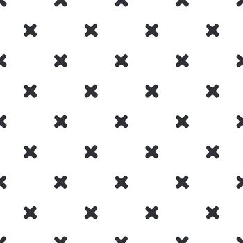 Seamless geometric monochrome cross or letter x pattern, Stock vector illustration