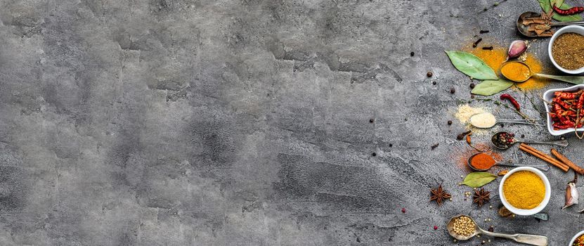 on a gray concrete background