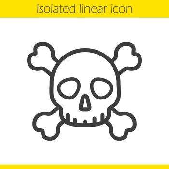 Skull with crossbones linear icon