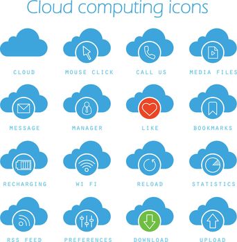 Cloud computing icons set
