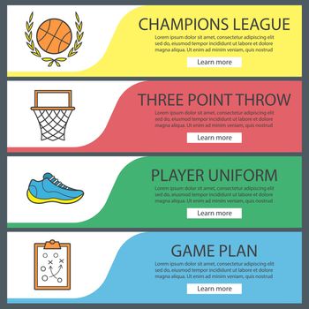 Basketball banner templates set