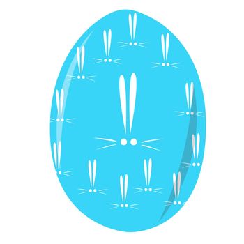 Blue Easter egg with bunnies pattern.