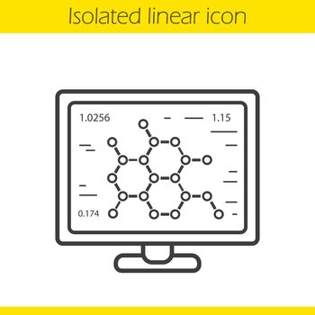 Molecular structure. Laboratory computer linear icon