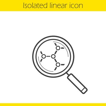 Molecular structure analysis linear icon