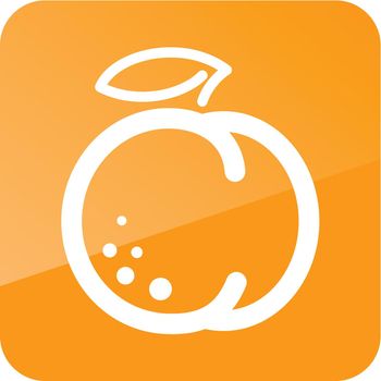 Peach outline icon. Fruit