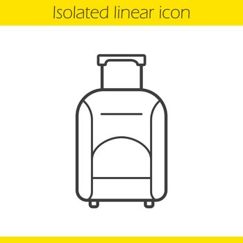 Luggage suitcase on wheels linear icon
