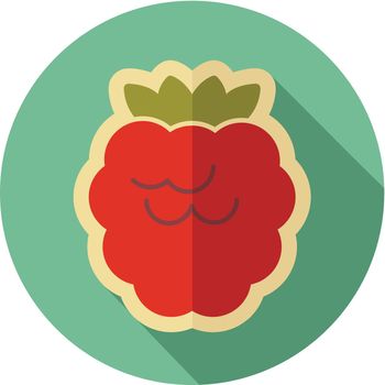 Raspberry flat icon. Fruit