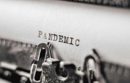 Text Pandemic on retro typewriter