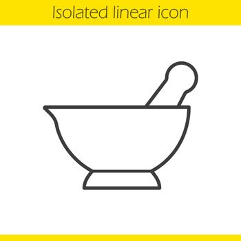 Mortar and pestle linear icon