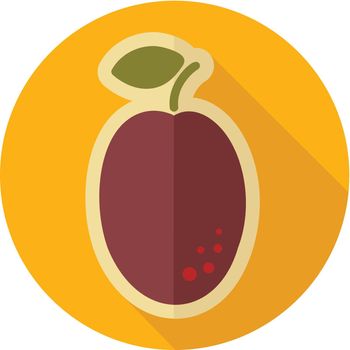Plum flat icon. Fruit