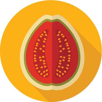 Guava flat icon. Tropical fruit