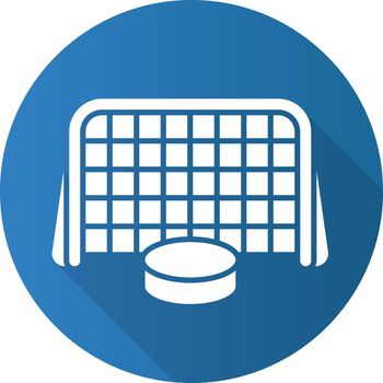 Hockey goal flat design long shadow icon