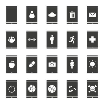 Smartphone apps icons set
