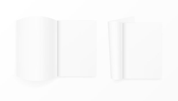 Blank Open Magazine Template With Soft Shadows