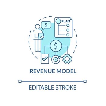 Revenue model blue concept icon