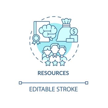 Resources blue concept icon