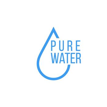 Fresh pure clean water, waterdrop logo design template. Stock Vector illustration isolated on white background.