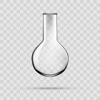 Chemical Laboratory Glassware Or Beaker. Glass Equipment Empty Clear Test Tube