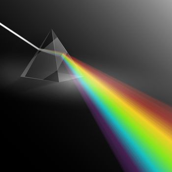 Light Passing Through a Triangular Prism. Physics Illustration Template