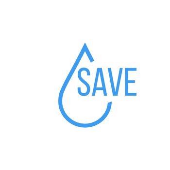Save water Vector Concept Ecology Saving Logo design. Stock Vector illustration isolated on white background.