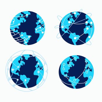 The globe and the global digital network